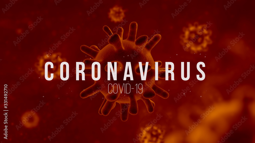 Coronavirus on red background Coronavirus on red background