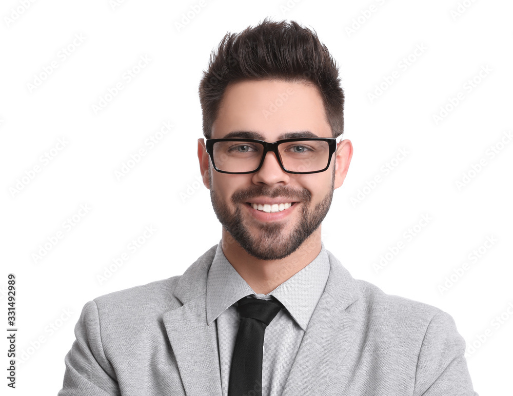 Portrait of young businessman on white background Portrait of young businessman on white background
