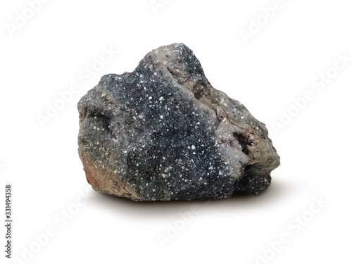 Schilderij op canvas Andesite stone isolated on white background