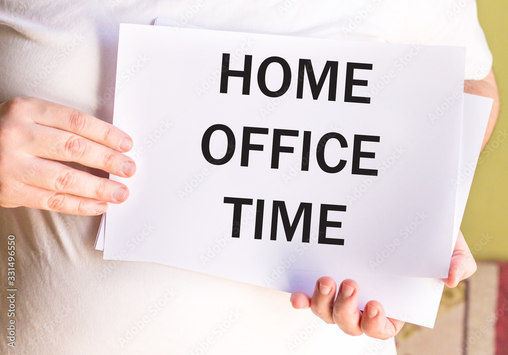 businessman HOME OFFICE TIME on white paper businessman HOME OFFICE TIME on white paper