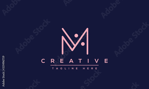 Unique modern creative elegant Letter M logo design or MM initials vector monogram symbol.
