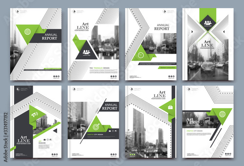 Abstract white a4 brochure cover design. Fancy info banner frame. Modern ad flyer text. Annual report binder. Title sheet model set. Fancy vector front page. City font blurb art. Green line figure