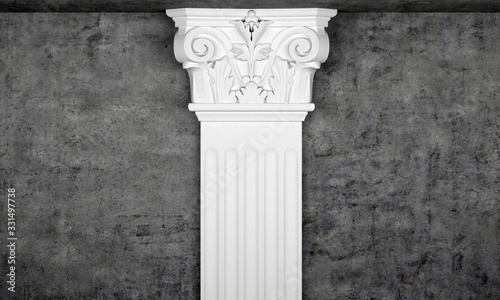 Fotografie top of an antique column ere concrete wall