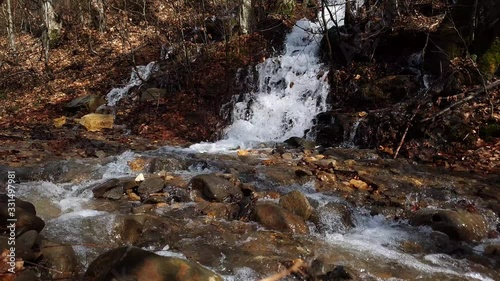 4k footage small waterfall with sound