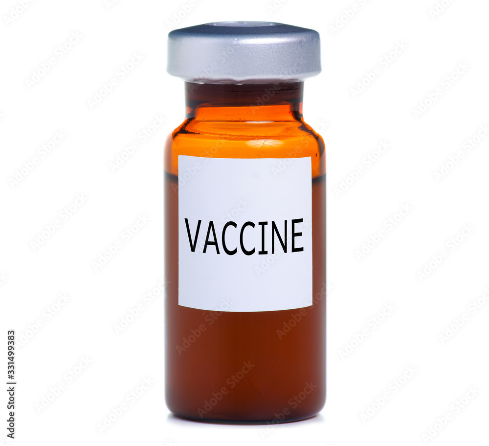 Glass jar medicine vaccine on white background isolation Glass jar medicine vaccine on white background isolation