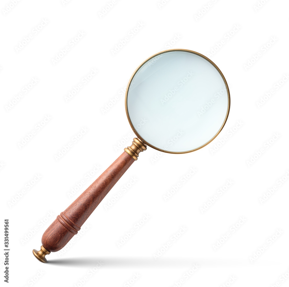 Magnifying glass on white background