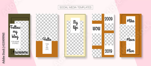 Social Stories Cool Vector Layout.