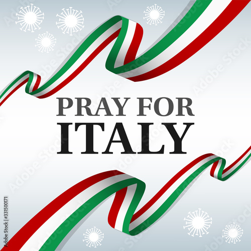 Wavy Italy flag with text 