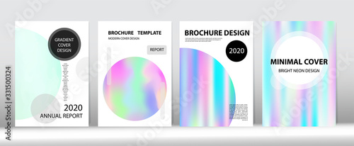 Holographic Gradient Vector Background. Liquid Holo Bright Trendy Layout. 