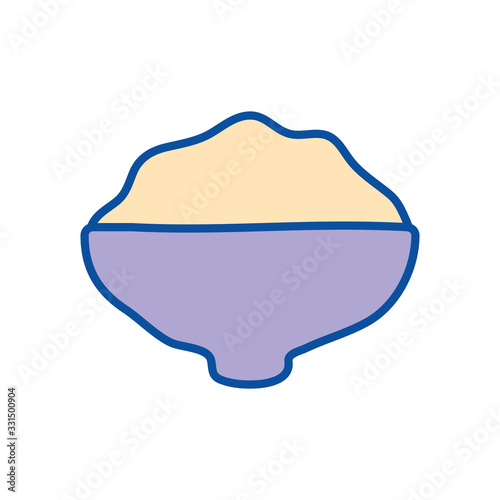 Ramadan hummus bowl line and fill style icon vector design