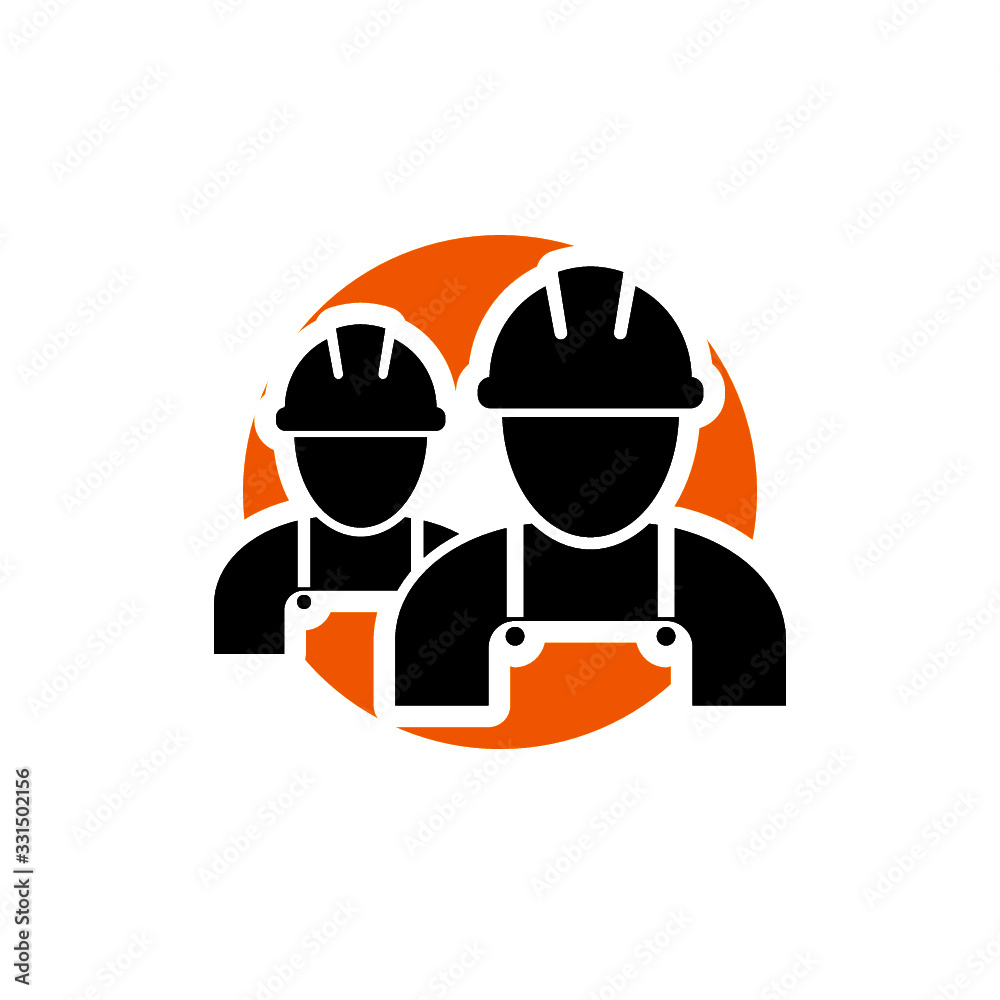 Worker icon. Engineer Profile sign. Male Person silhouette symbol