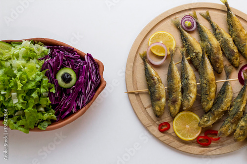 Fried horse mackerel 