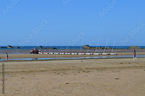Chars    voile sur la plage d Asnelles  Calvados - Normandie 