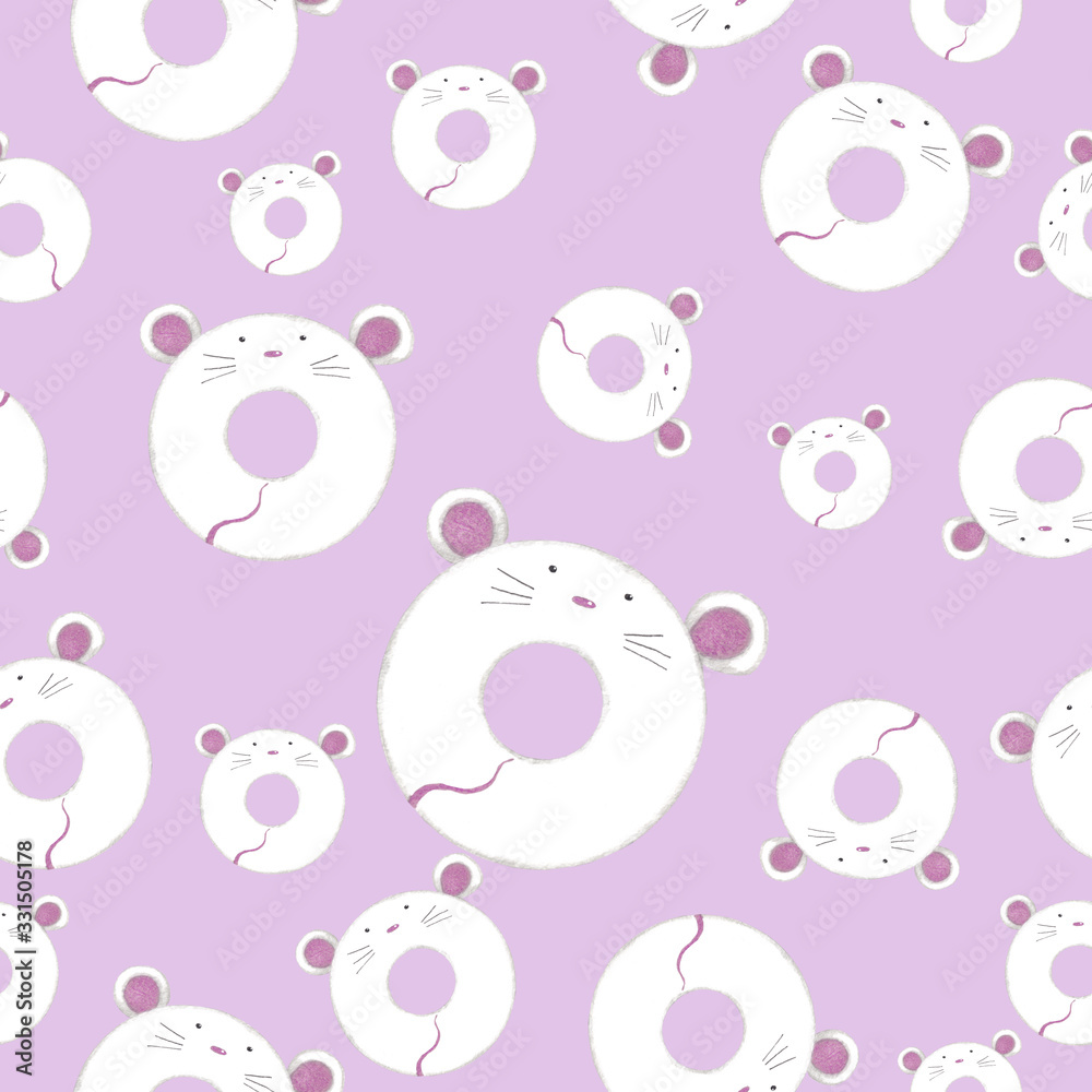 Cute mouse pink pattern papers