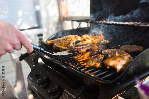 Cookout on small propane grill