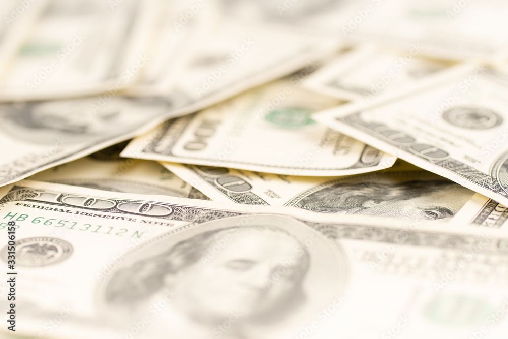 Benjamin Franklin on hundred dollars banknote. Benjamin Franklin on hundred dollars banknote.