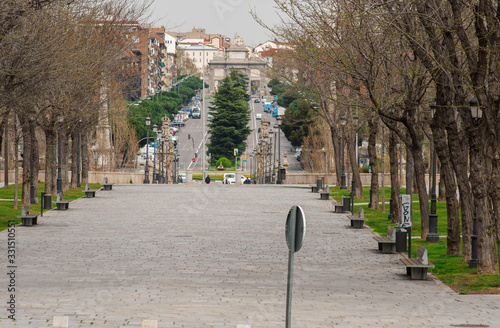 MADRID.SPAIN.18/03/20 .Different images of Madrid's Toledo Bridge. during the coronavirus pandemic in March 2020. photo