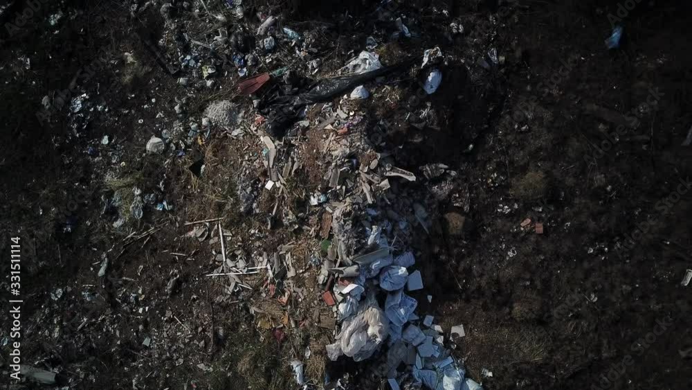 Mountains of garbage, plastic waste. Aerial view Mountains of garbage, plastic waste. Aerial view