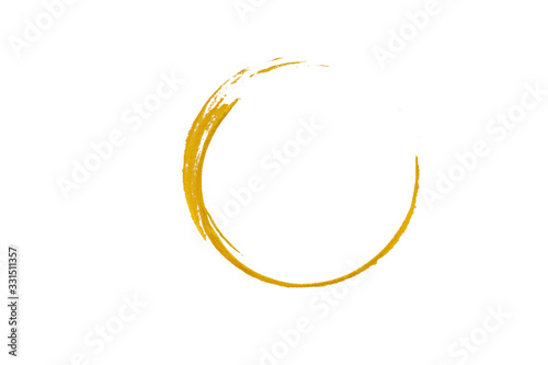 Slika na platnu Gold glittering circle of paint golden glitter texture