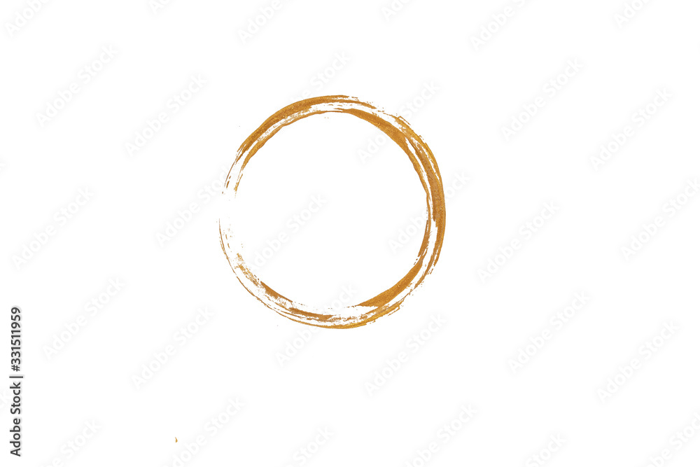 Gold glittering circle of paint golden glitter texture. Abstract gold glittering textured. gold circle frame set