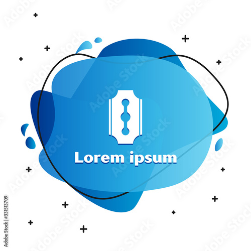 White Blade razor icon isolated on white background. Abstract banner with liquid shapes. Vector Illustration