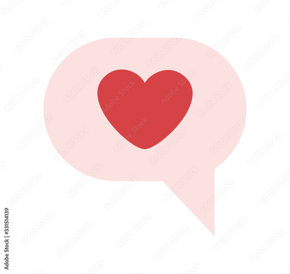 Communication bubble with heart vector design Communication bubble with heart vector design