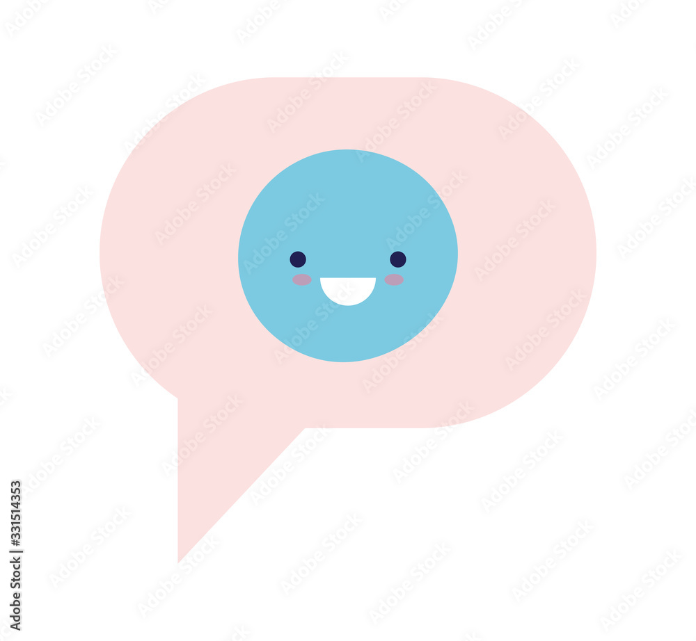 Communication bubble with happy face vector design Communication bubble with happy face vector design