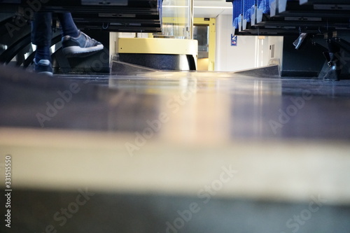 Wallpaper Mural Scarcely occupied commuter train carriage in detail with two rows of seats empty due to coronavirus COVID-19 measures. Commuters are in home office or just under curfew. Torontodigital.ca