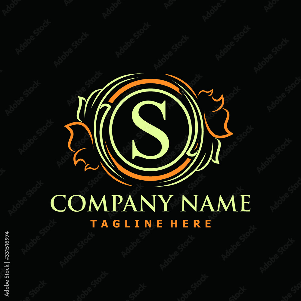 The initial letter S luxury beauty flourished ornamentation. The initial letter S luxury beauty flourished ornamentation.