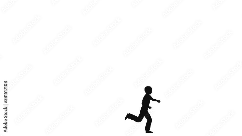 Young boy running across the screen lower thirds black and white Young boy running across the screen lower thirds black and white