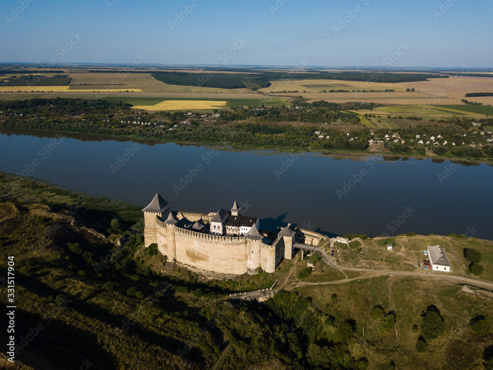 Medieval fortress in the Khotyn town West Ukraine. The castle is the seventh Wonder of Ukraine.