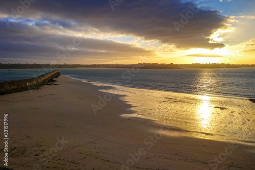 Saint-Malo natural seascape at sunset  brittany  France