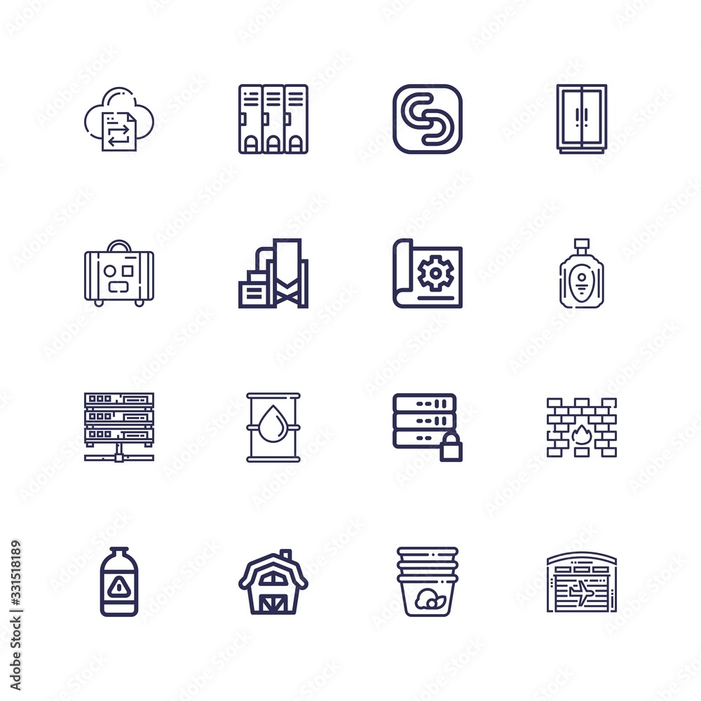 Editable 16 storage icons for web and mobile Editable 16 storage icons for web and mobile