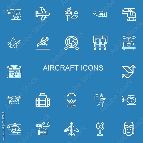 Editable 22 aircraft icons for web and mobile