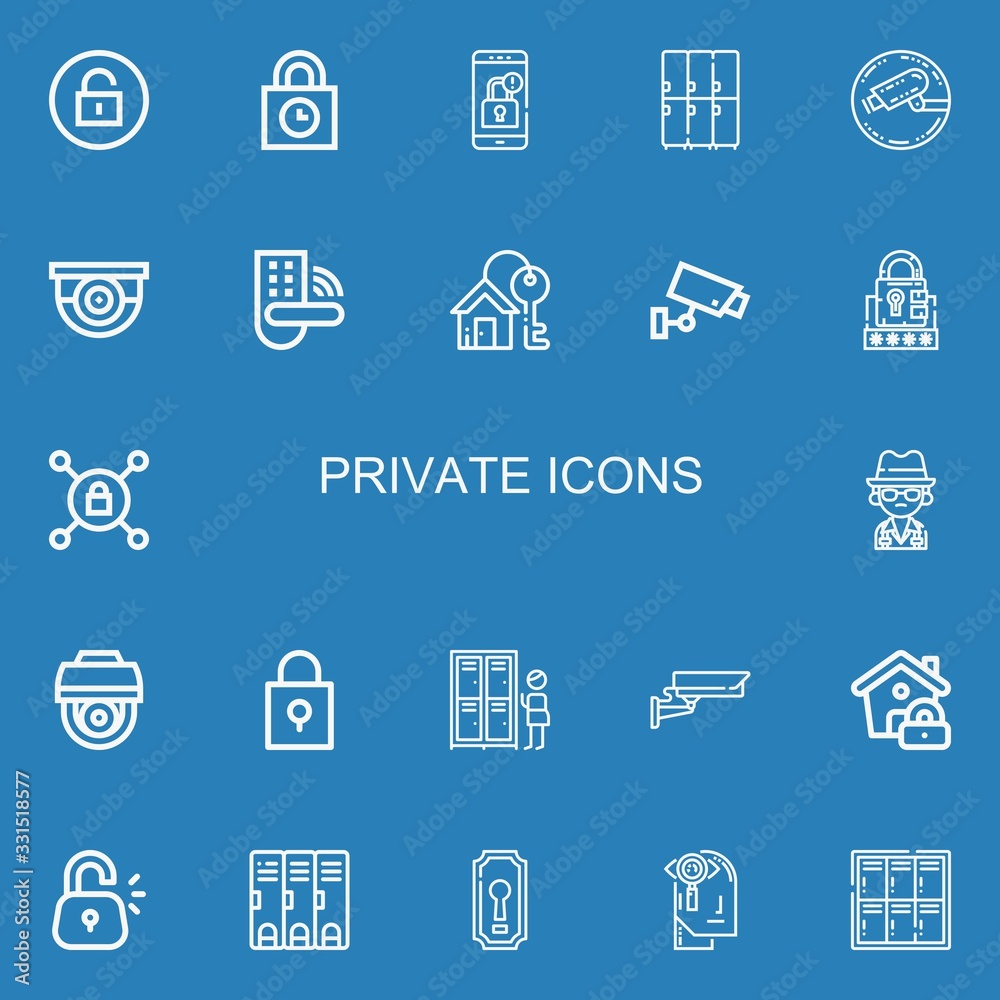 Naklejka premium Editable 22 private icons for web and mobile