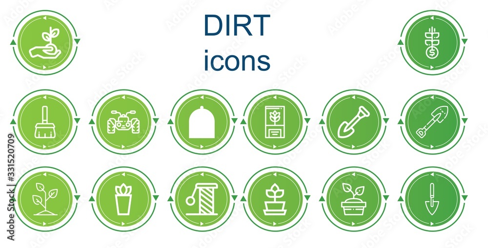 Editable 14 dirt icons for web and mobile Editable 14 dirt icons for web and mobile