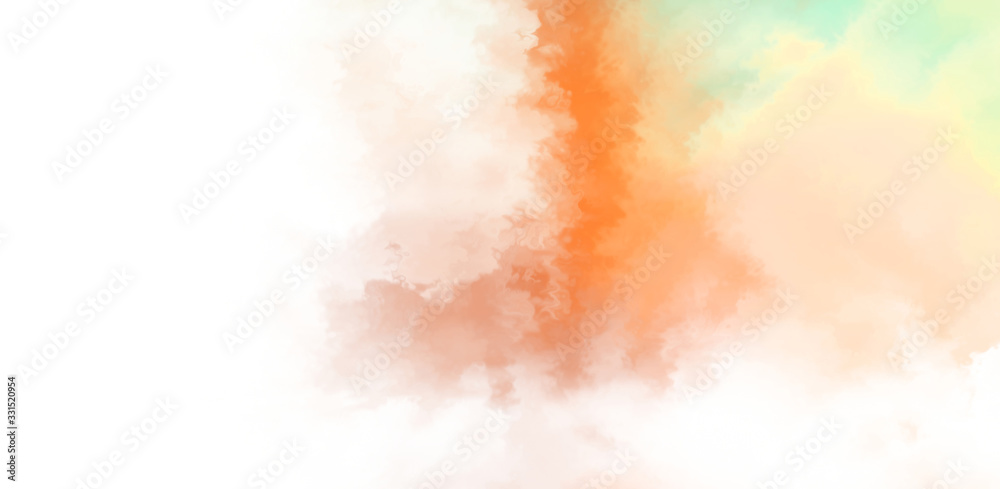 Fototapeta premium Abstract colorful watercolor on white background. Digital art painting.