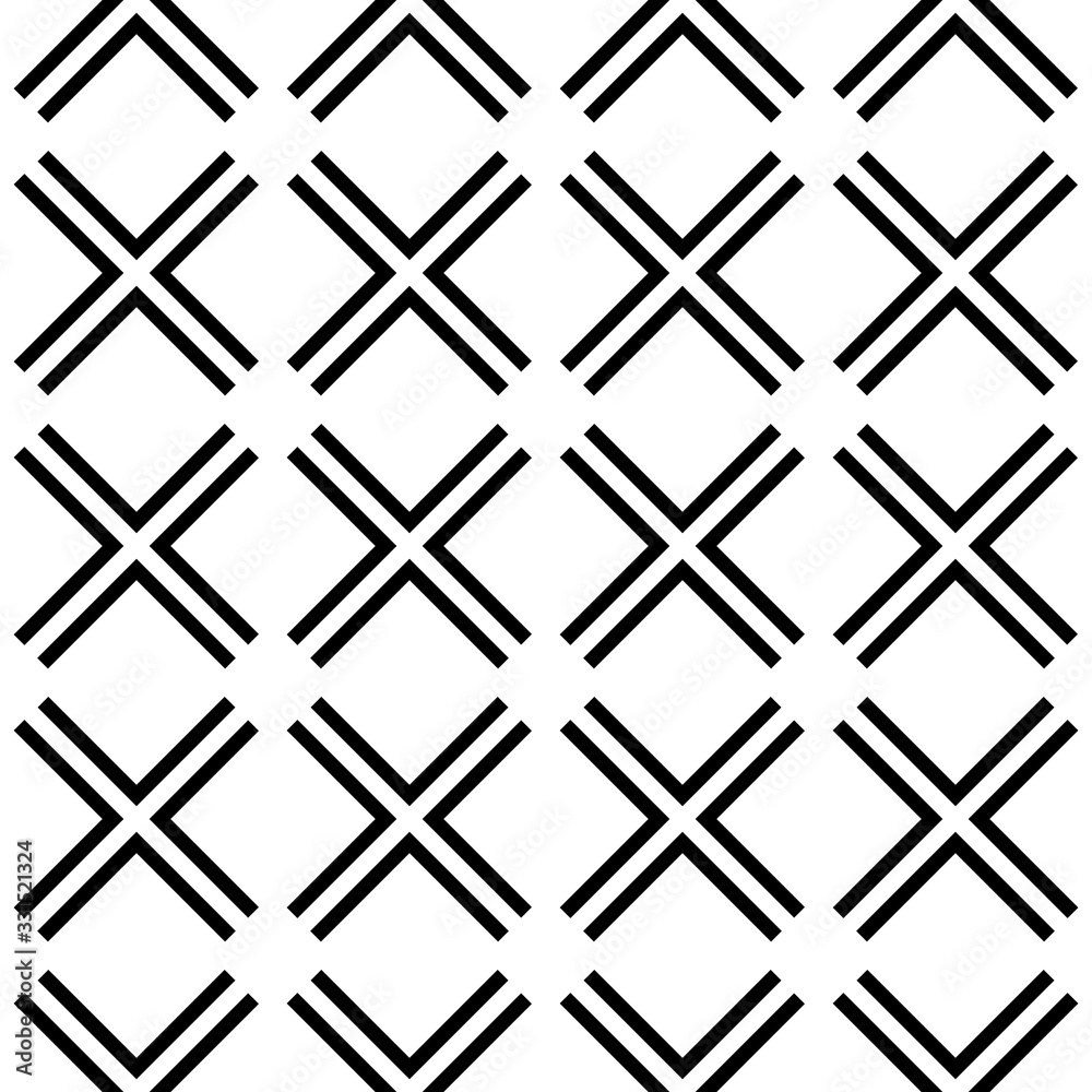 Geometric vector seamless pattern isolated on white