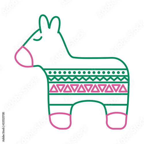 mexican culture pinata line style icon