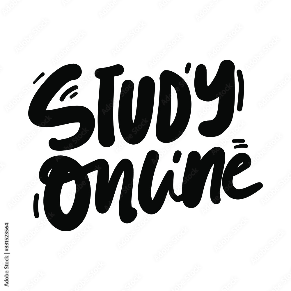 Study online. Hand lettering illustration Study online. Hand lettering illustration