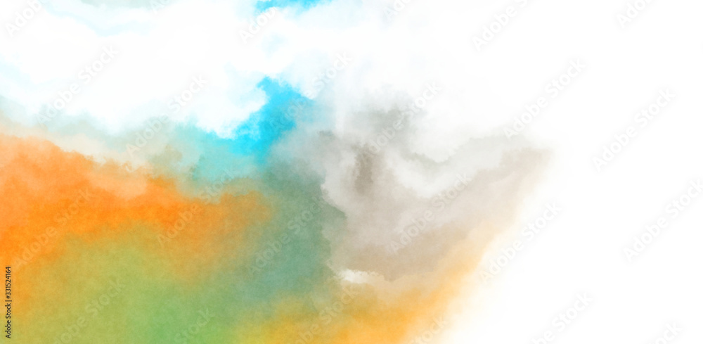 Naklejka premium Abstract colorful watercolor on white background. Digital art painting.