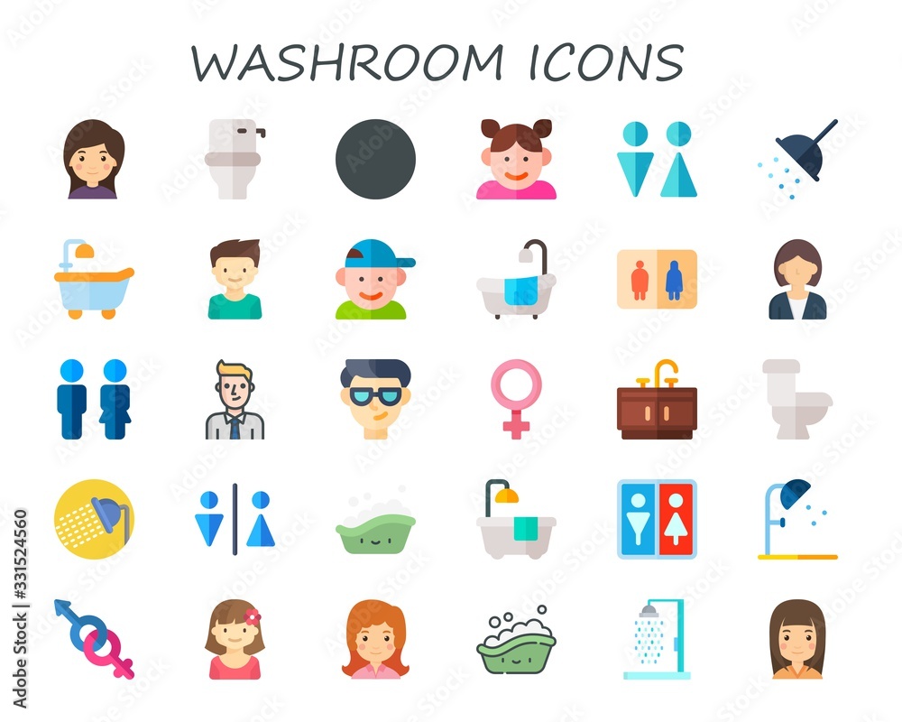 Fototapeta premium washroom icon set