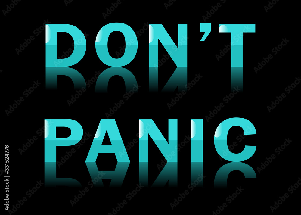 Web banner plate for the campaign against panic during quarantine, the concept of calm and human health. Vector EPS 10