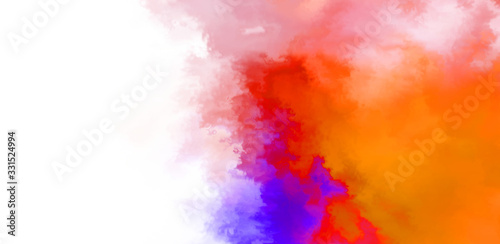 Abstract colorful watercolor on white background. Digital art painting.