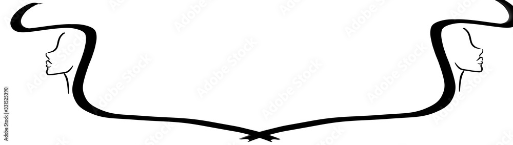 set of icons. Continuous line, drawing of set faces and hairstyle, fashion concept, woman beauty minimalist,illustration for t-shirt, slogan design print graphics style. set of icons. Continuous line, drawing of set faces and hairstyle, fashion concept, woman beauty minimalist,illustration for t-shirt, slogan design print graphics style.