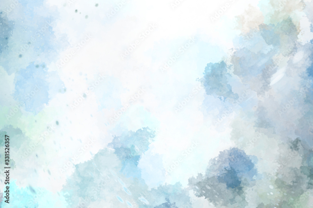 Watercolor painted background with blots and splatters. Brush stroked painting. 2D Illustration. Watercolor painted background with blots and splatters. Brush stroked painting. 2D Illustration.