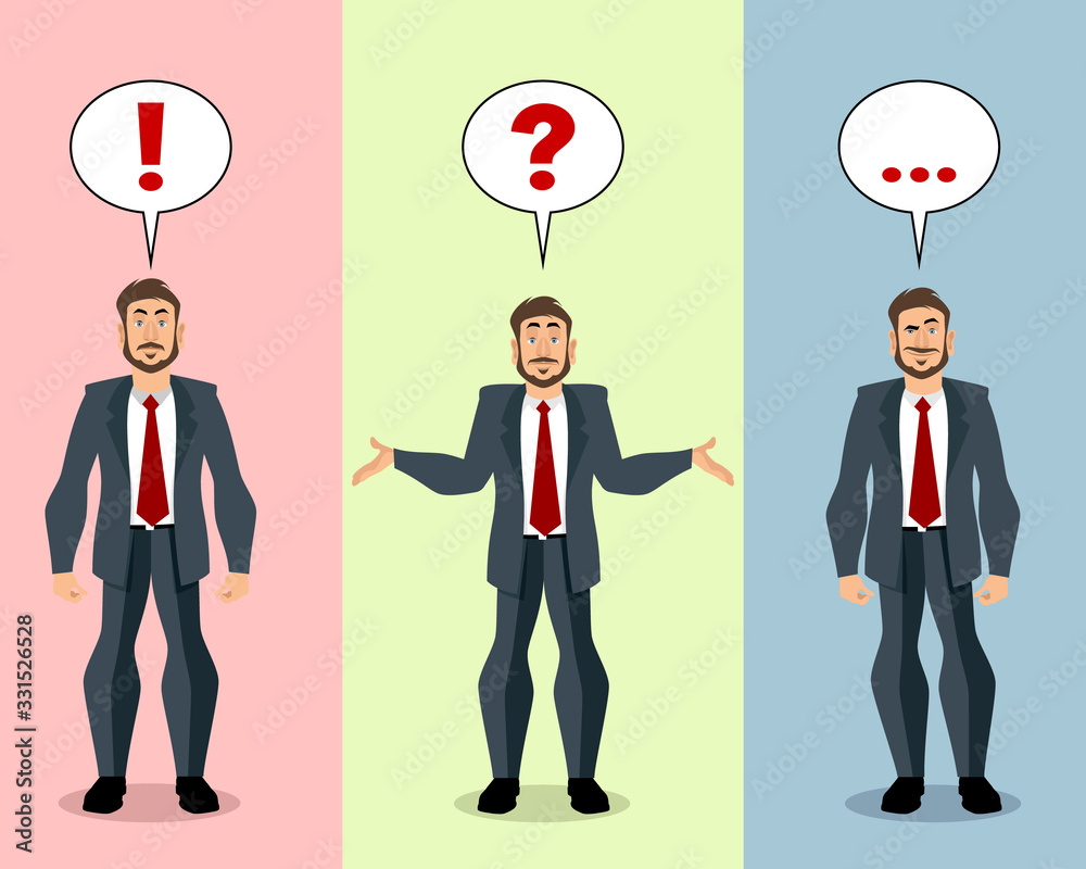 Businessman in different situations Businessman in different situations