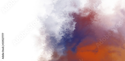 Abstract colorful watercolor on white background. Digital art painting.