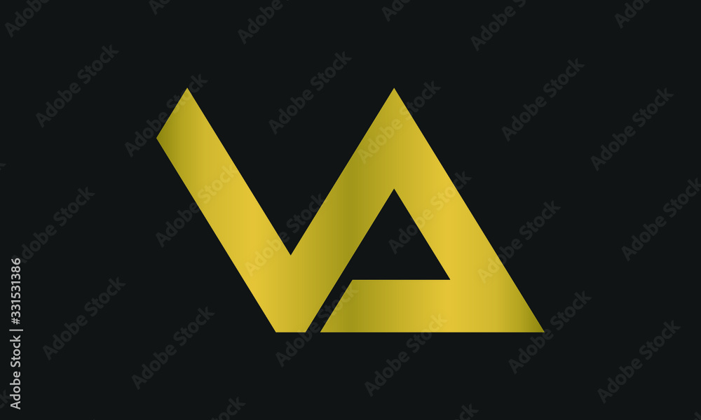 VA, AV Letter Logo Design with Creative Modern Trendy Typography and ...