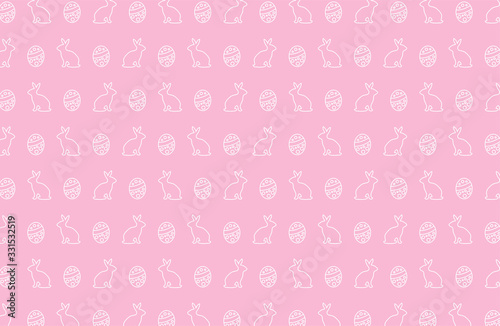 Easter Seamless Pattern in Pink Colors. Easter symbols Shapes. Editable pattern in swatches.